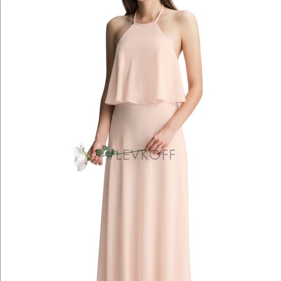 Bill Levkoff Shell Pink Bridesmaid Dress - Picture 1 of 3